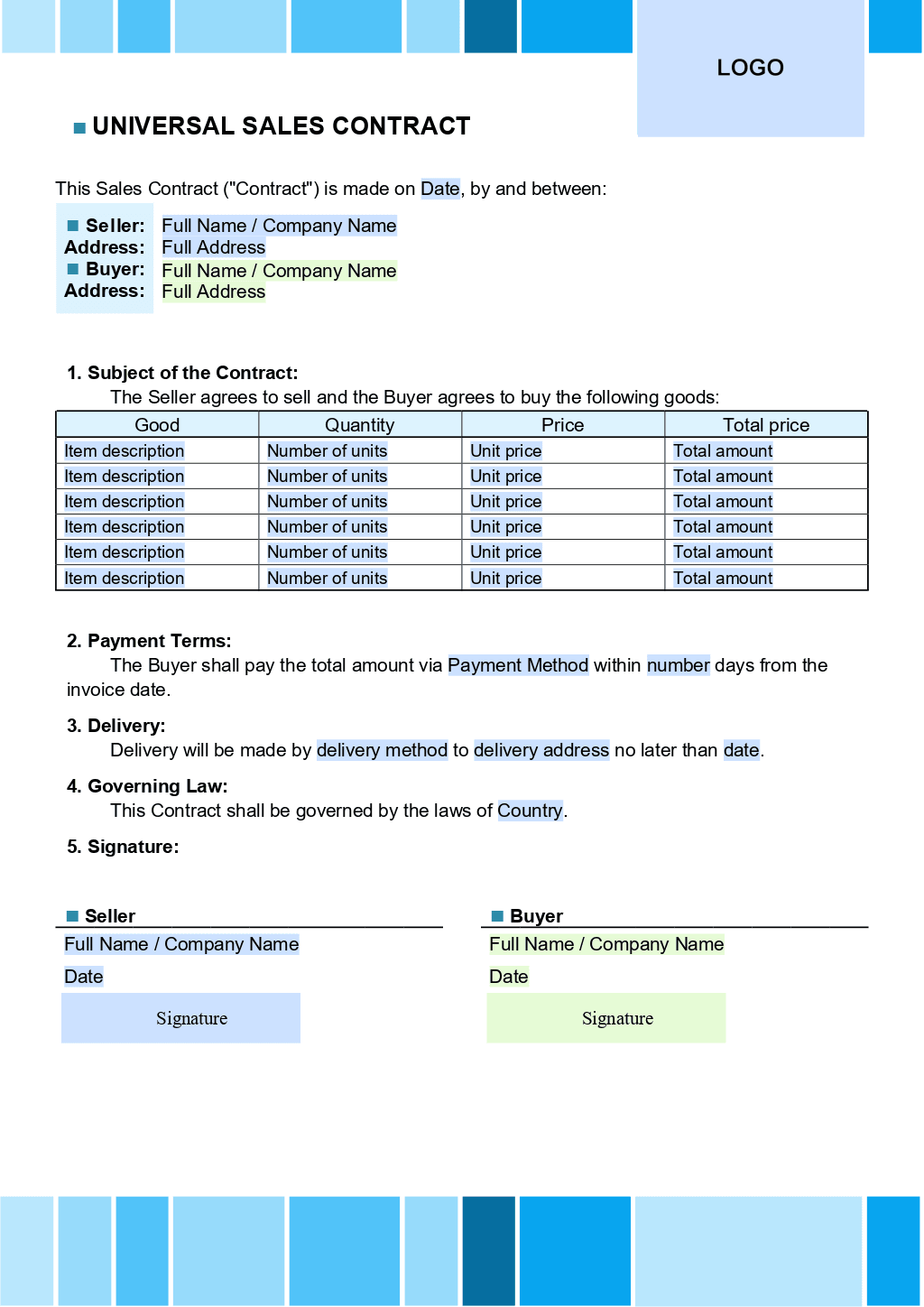Sales Contract template 2