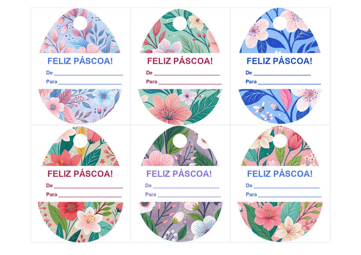 Etiquetas de presente de Páscoa 2