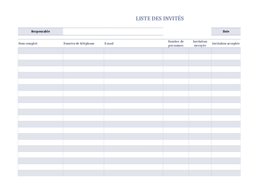 Liste des invités 1