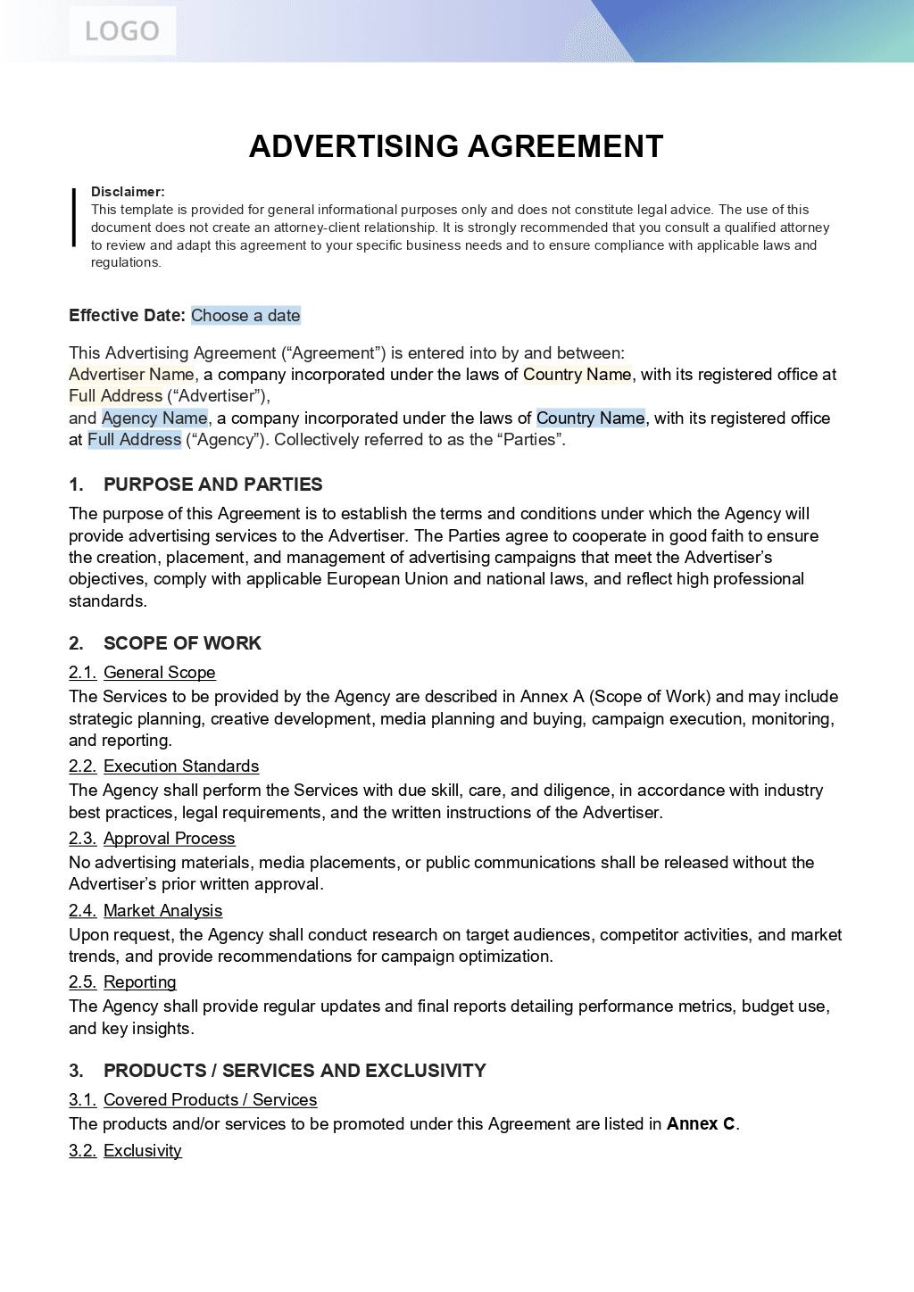 Advertising Agreement