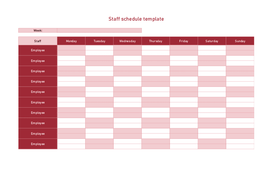 Staff schedule
