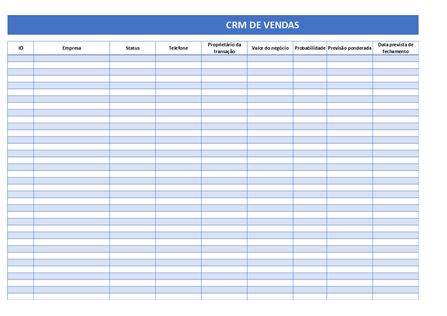 Planilha CRM
