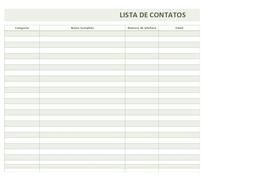 Lista de contatos