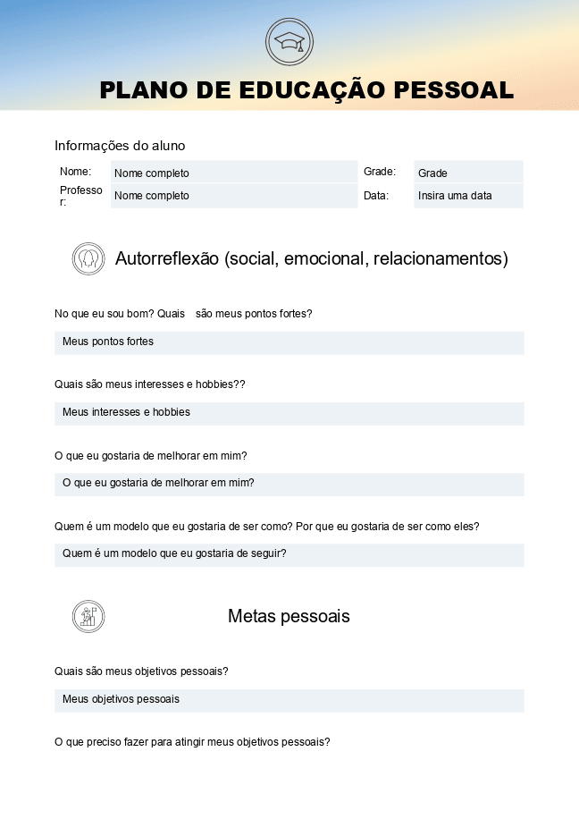 Plano de educação pessoal