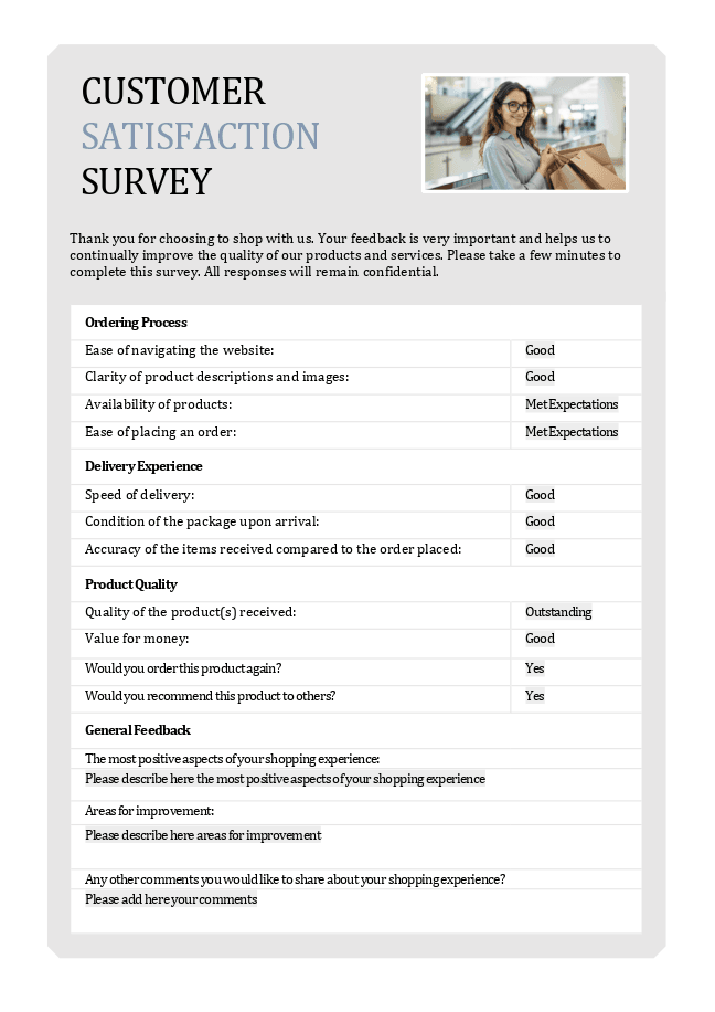 Online purchase customer satisfaction survey