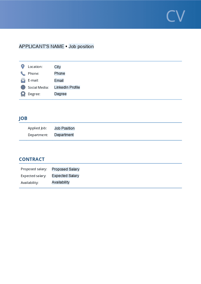 CV template for Odoo