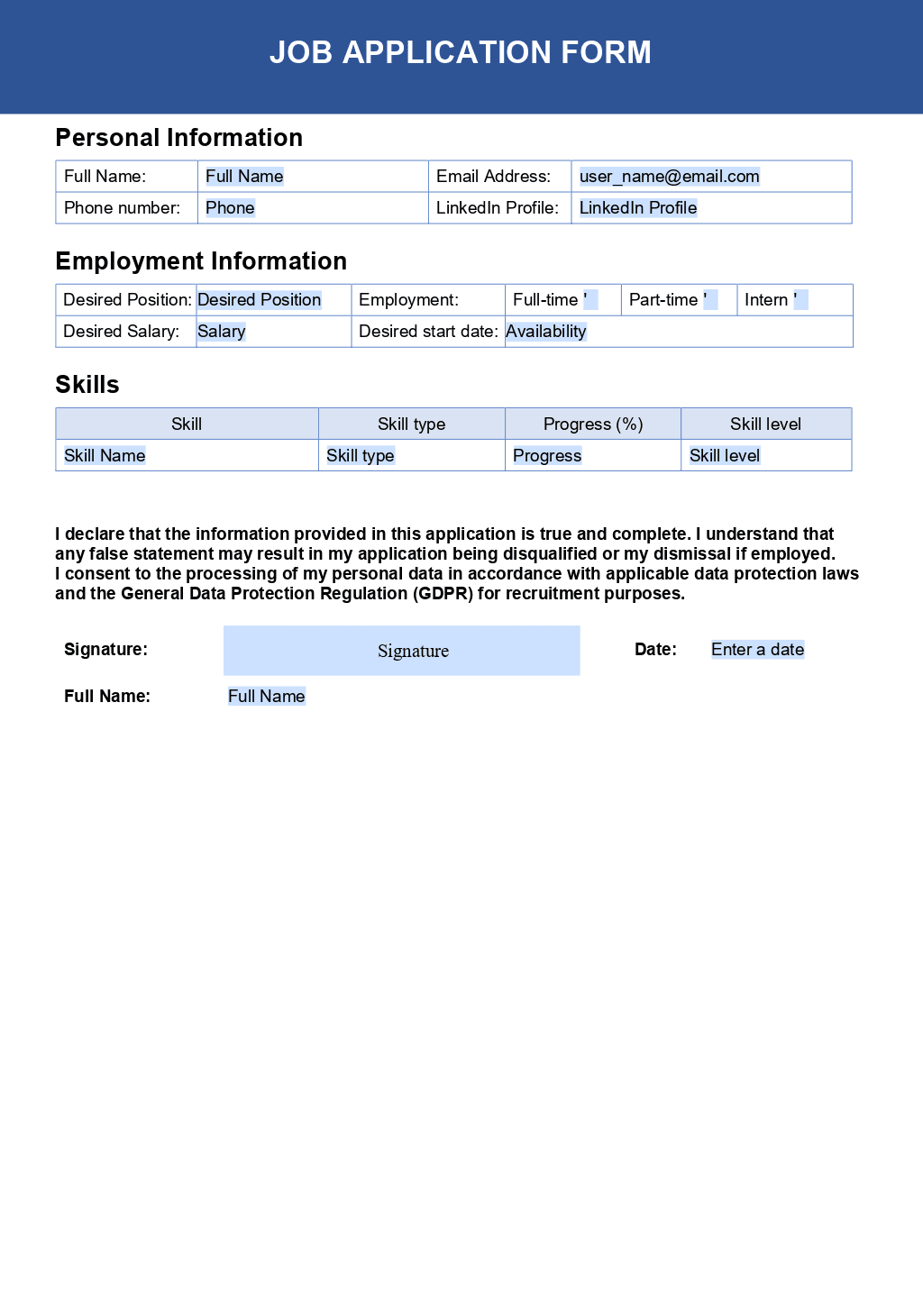 Job Application Form for Odoo