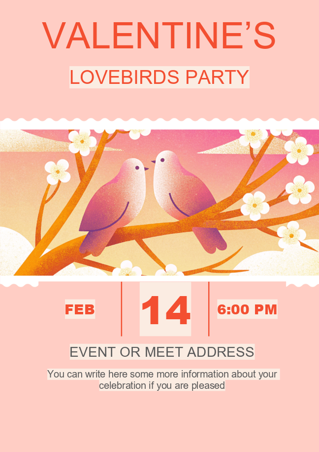 St. Valentine's party invitation template 2