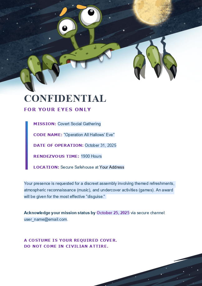 Halloween party invitation template 6
