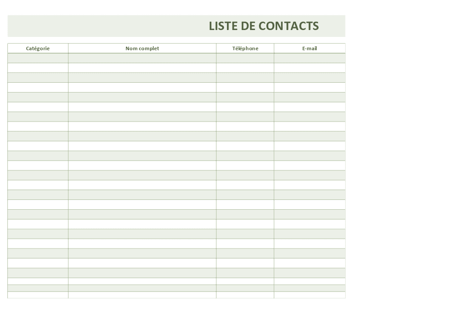 Liste de contacts