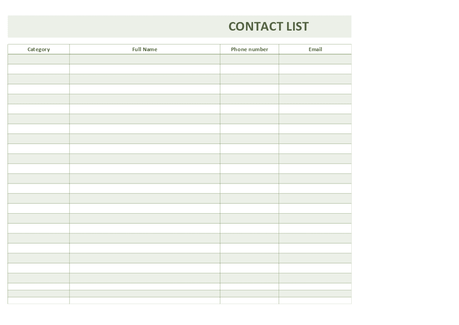 Contact list