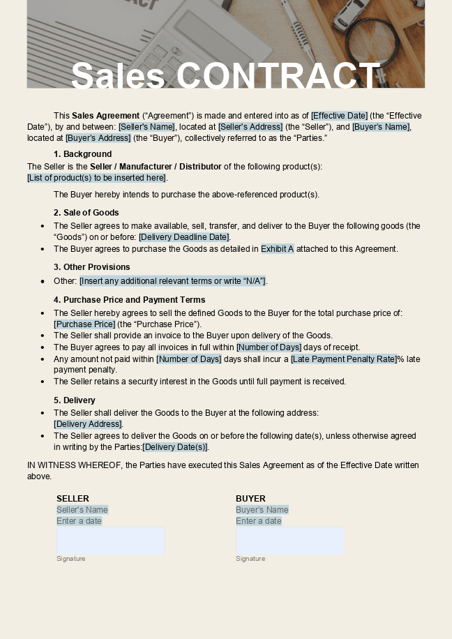 Sales Contract template 4