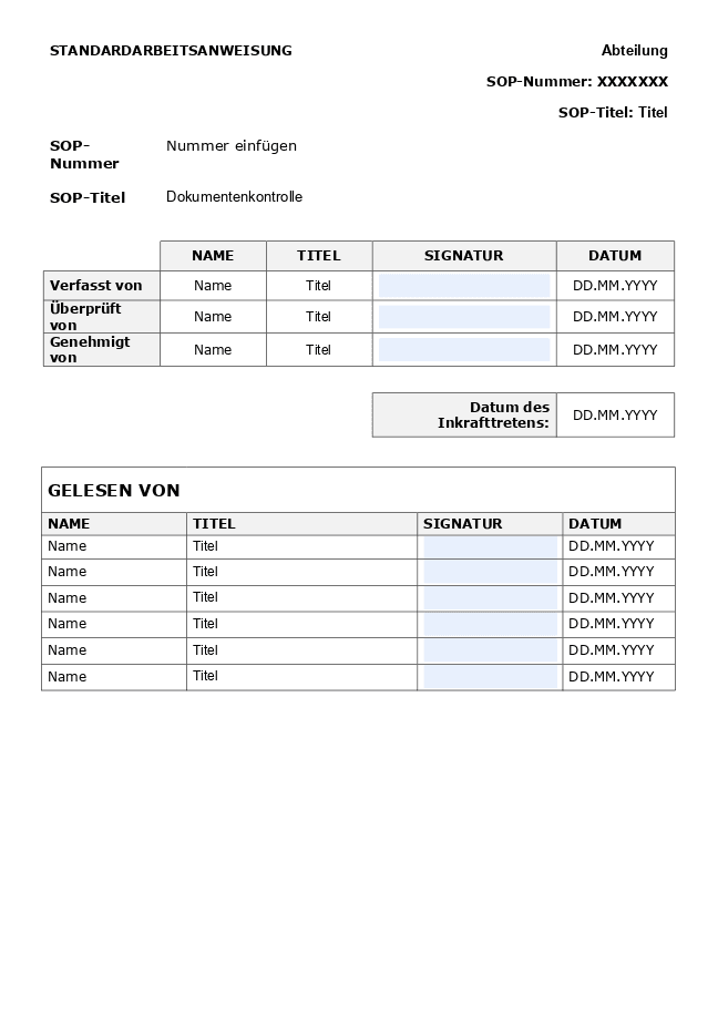 Standardvorgehensweise (SOP)