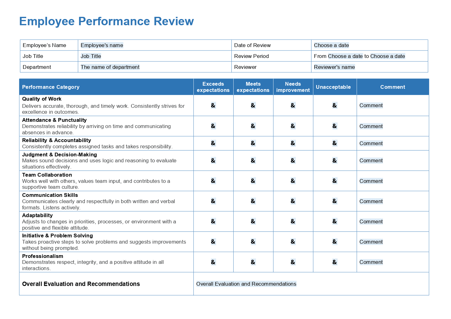 Employee Performance Review 2