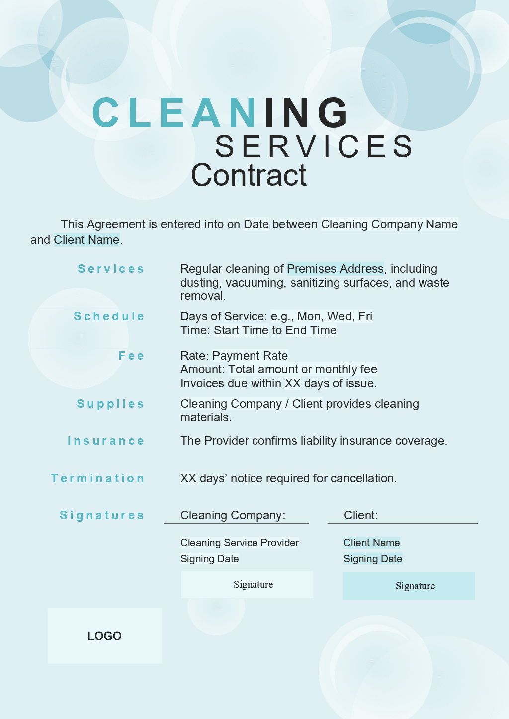 Cleaning Services Contract