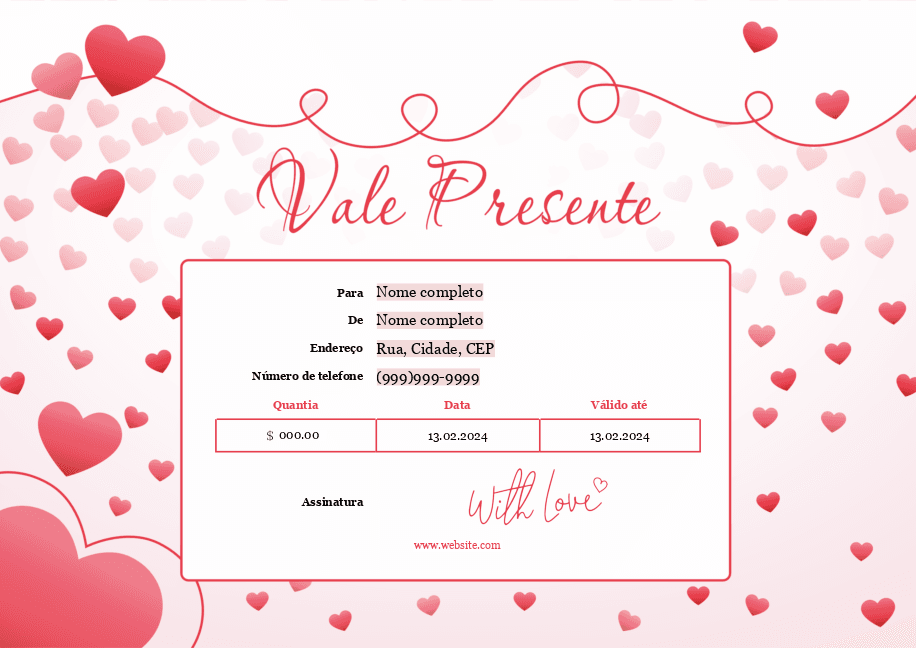 Vale presente do dia dos namorados