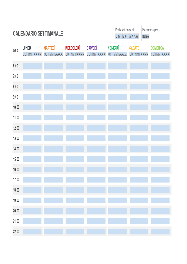 Programma giornaliero