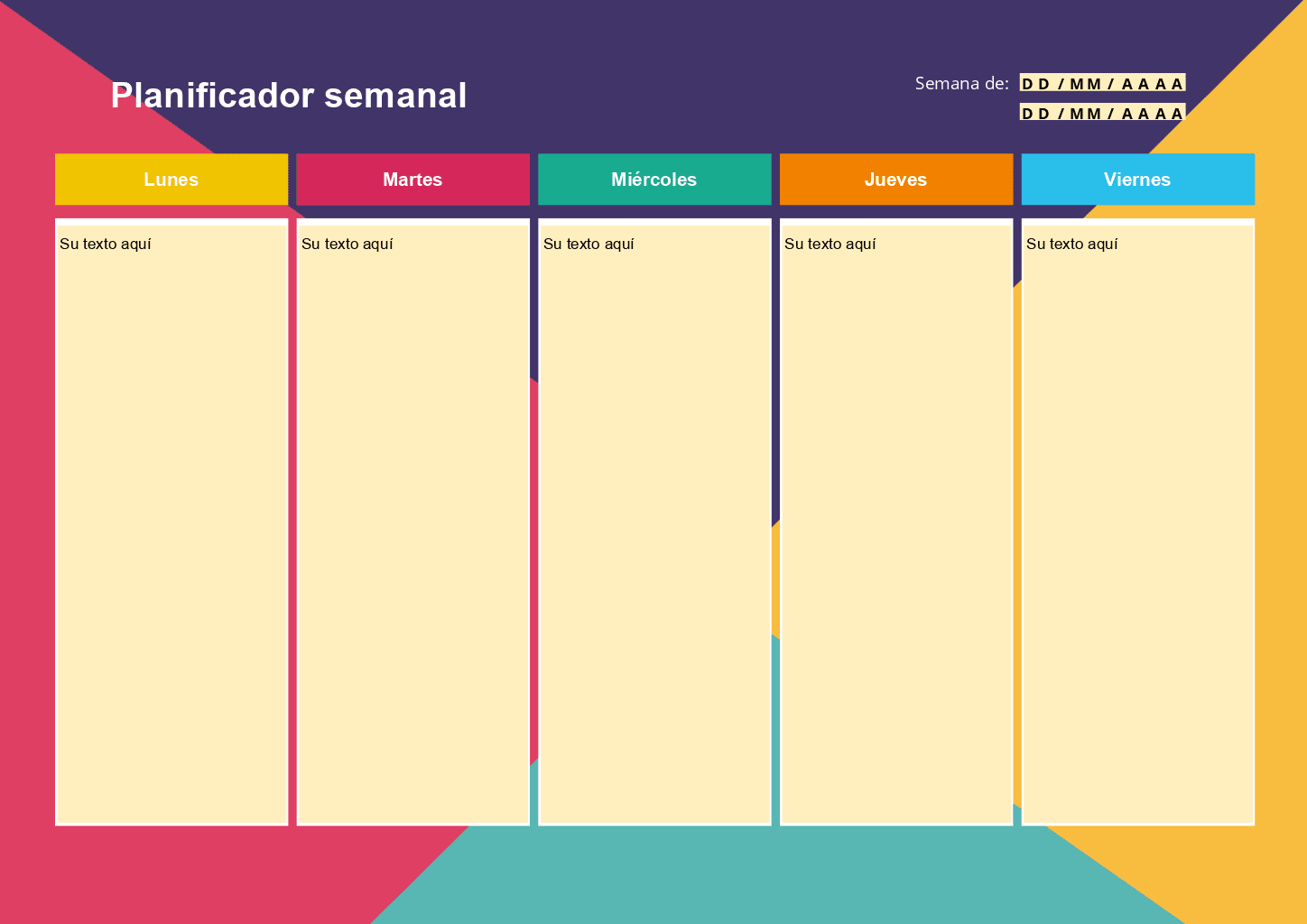 Plantilla Plan Semanal 4 ONLYOFFICE