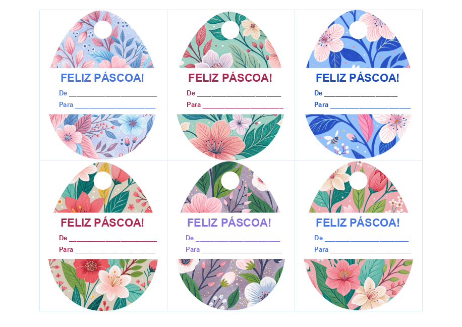 Etiquetas de presente de Páscoa 2