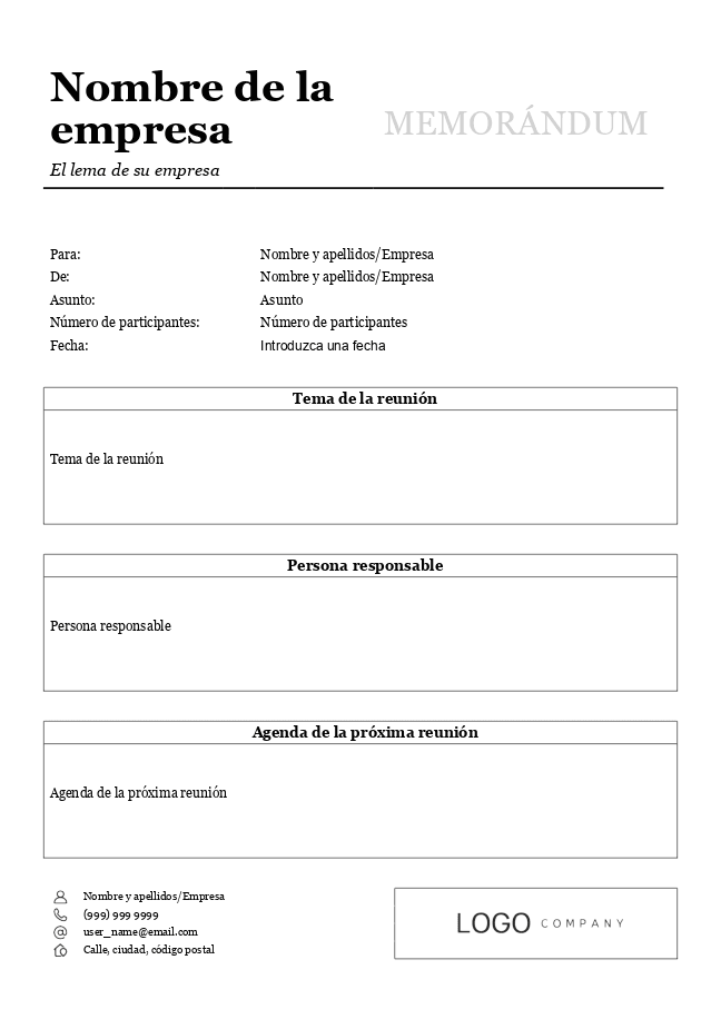 Memorándum (blanco)