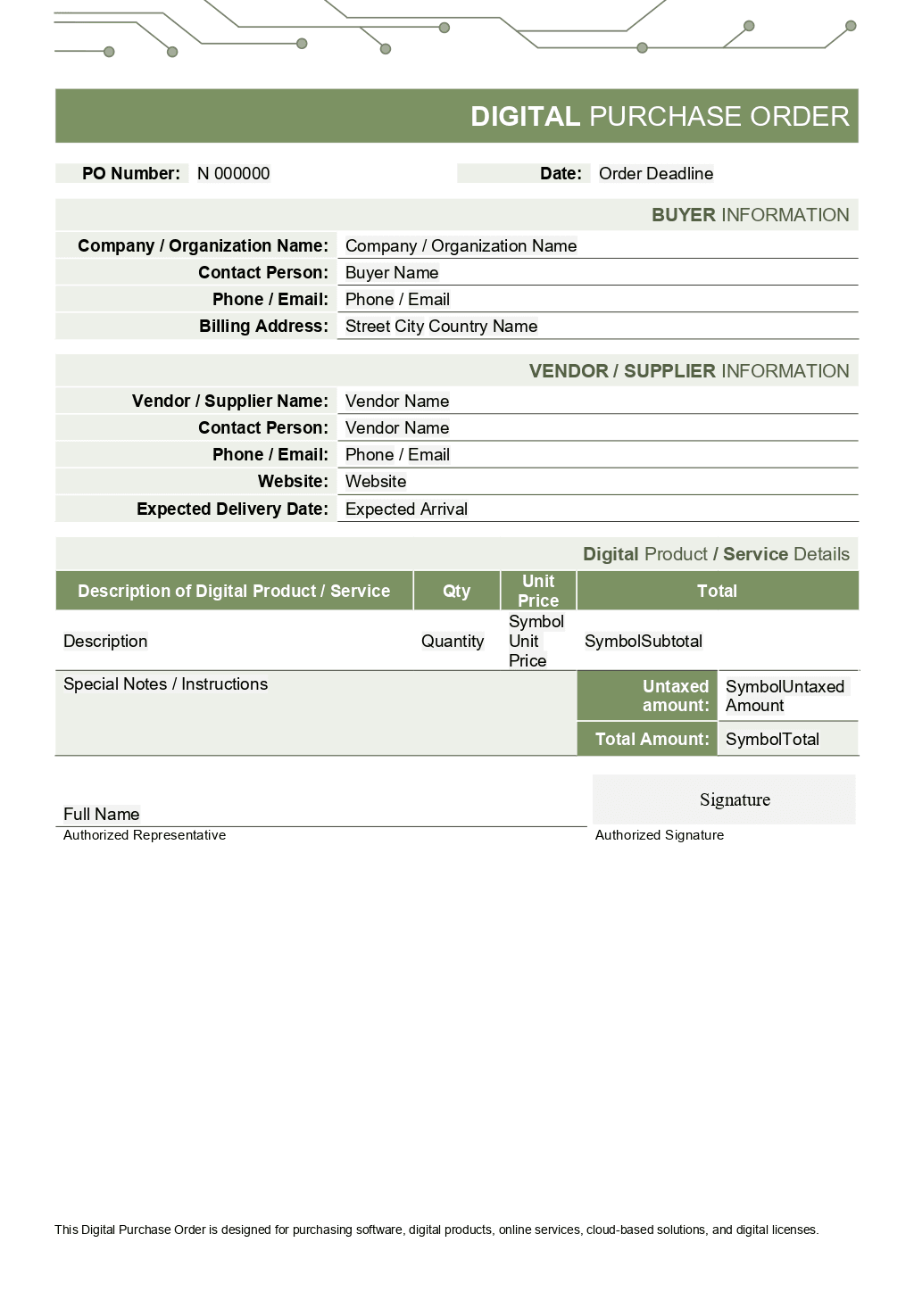 Digital Purchase Order for Odoo