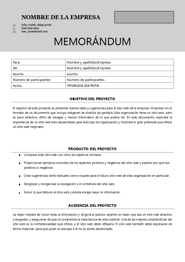 Memorándum (gris)