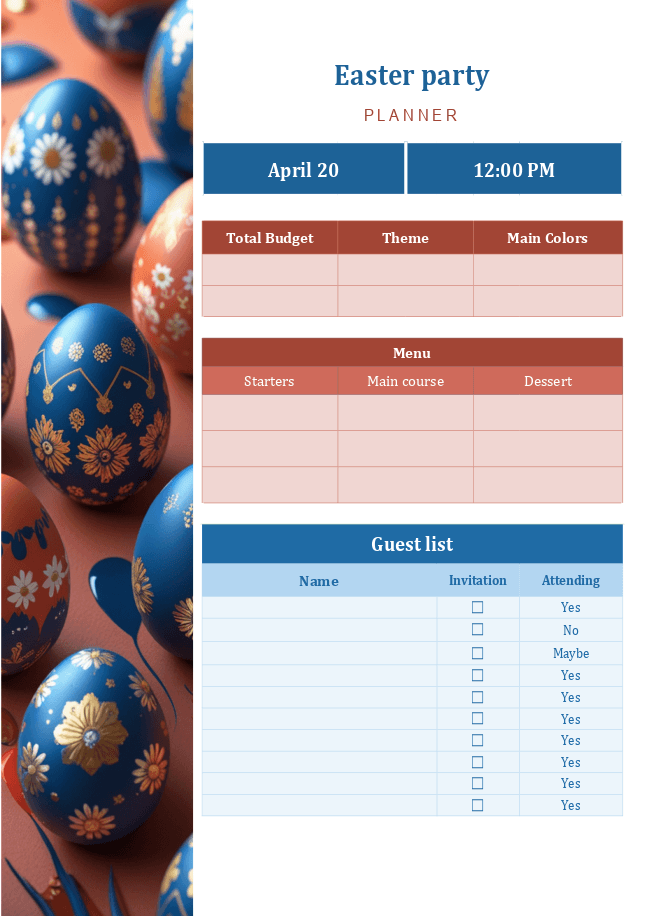 Easter party planner