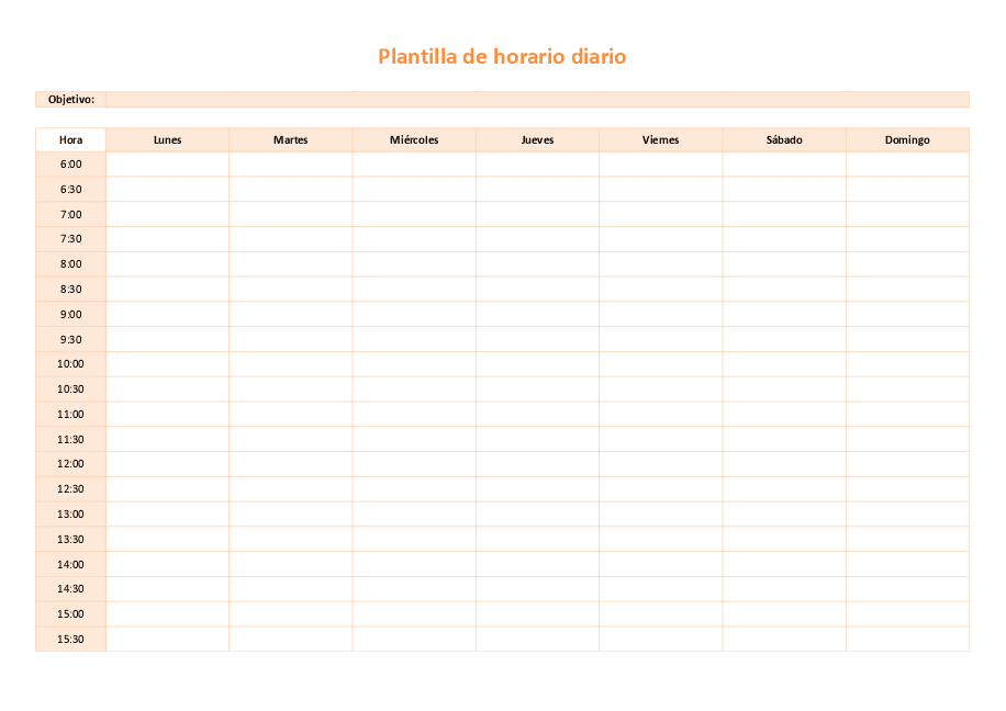 Horario diario