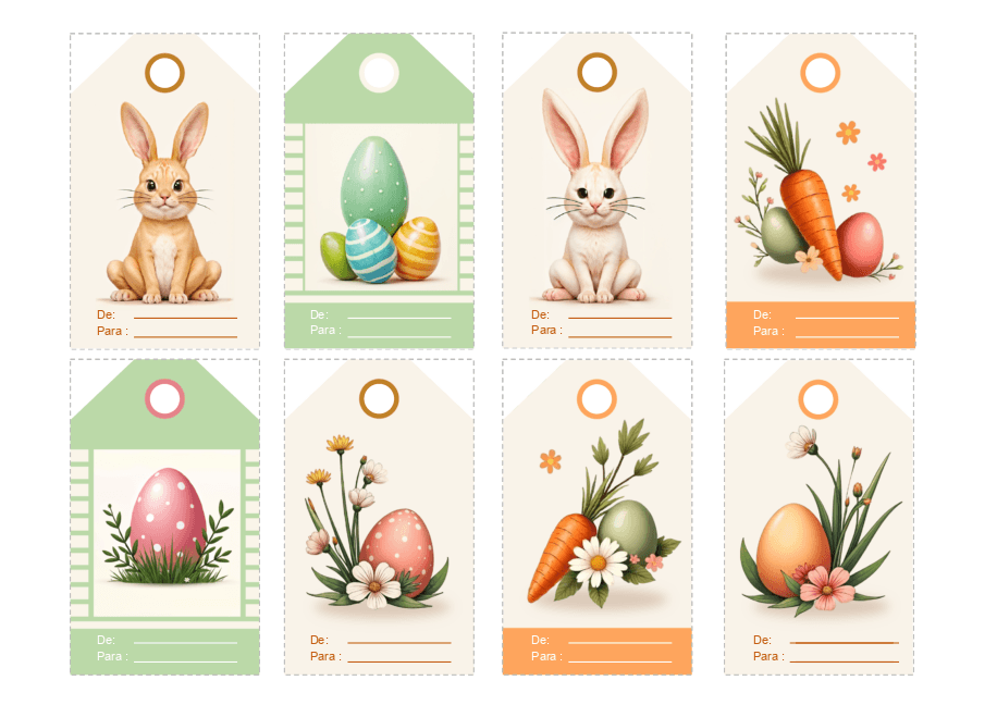 Etiquetas de presente de Páscoa 1