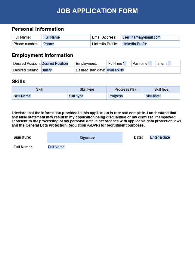 Job Application Form for Odoo
