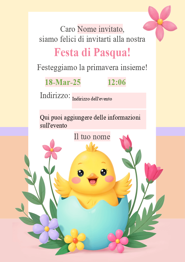 Invito alla festa di Pasqua