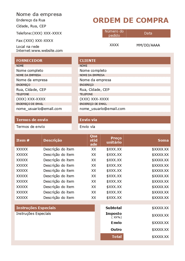 Ordem de compra (marrom)