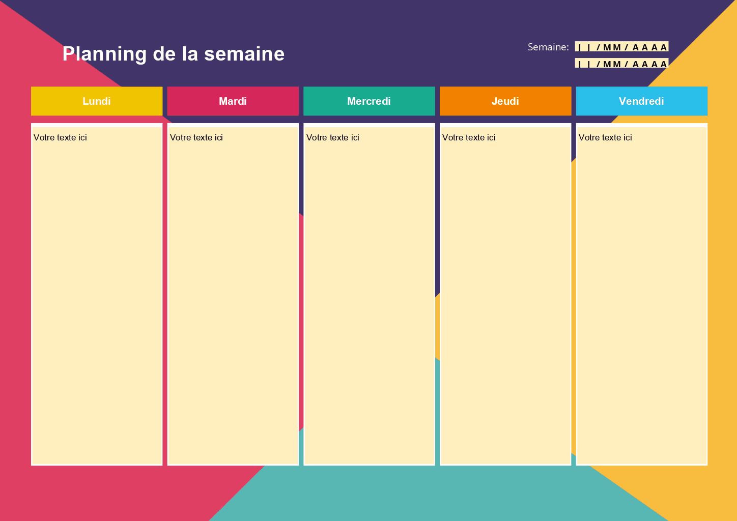 Mod le Planning De Semaine 4 ONLYOFFICE