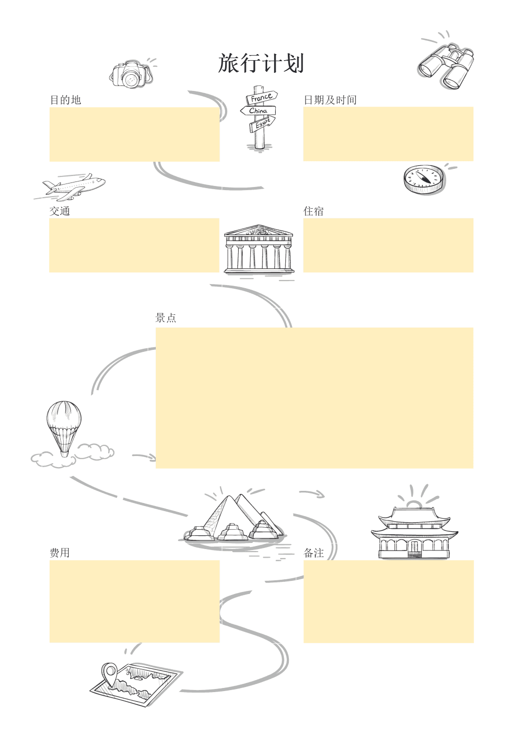 旅行行程安排表单3