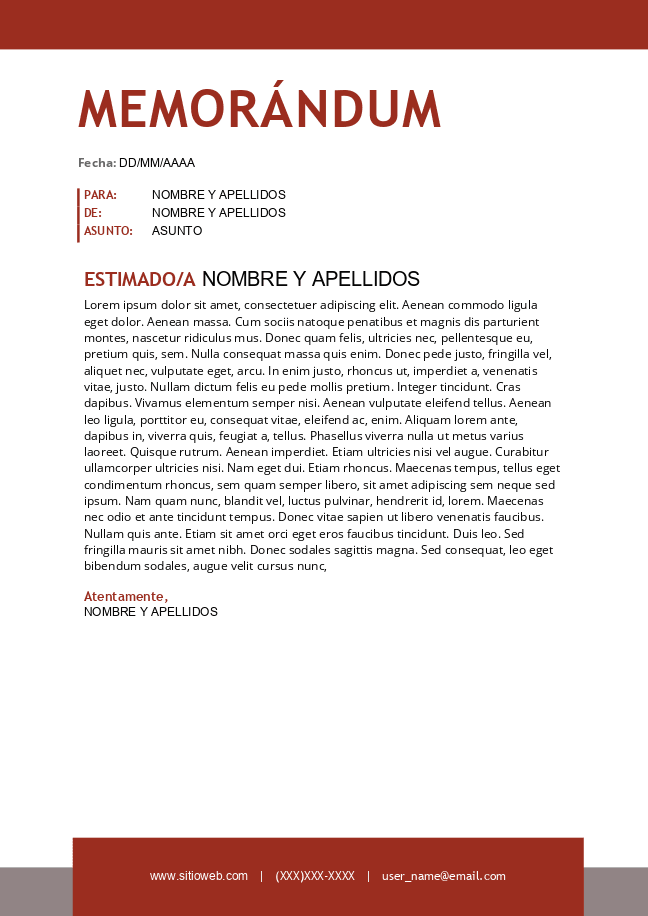 Memorándum (rojo)