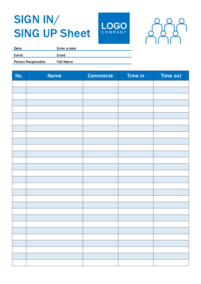 Sign-up sheet (blue)