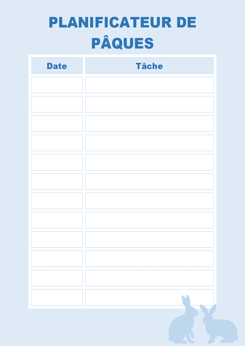 Planificateur de Pâques 2