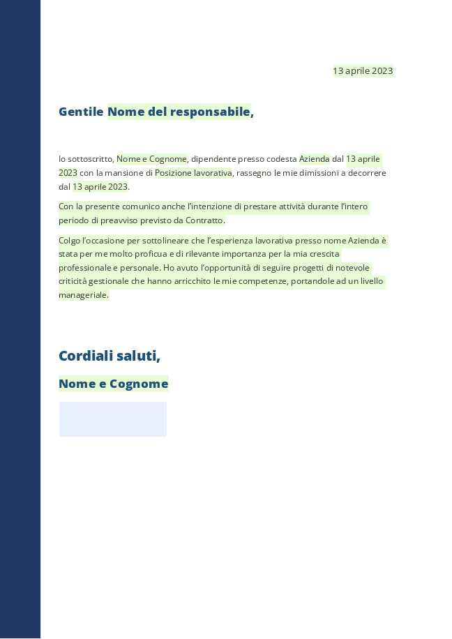 Modulo Dimissioni volontarie 1