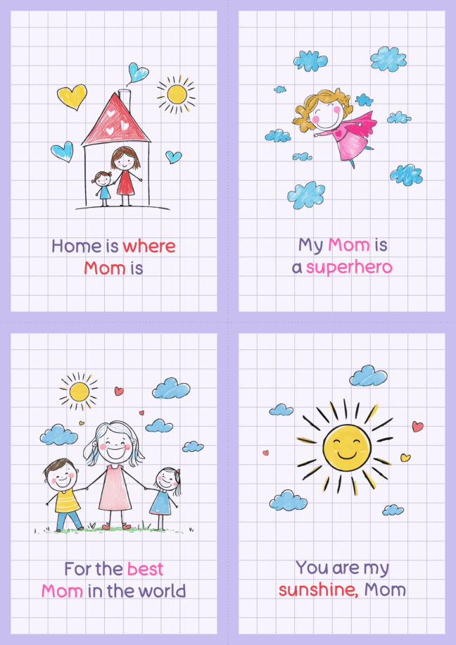 Mini cards for mom