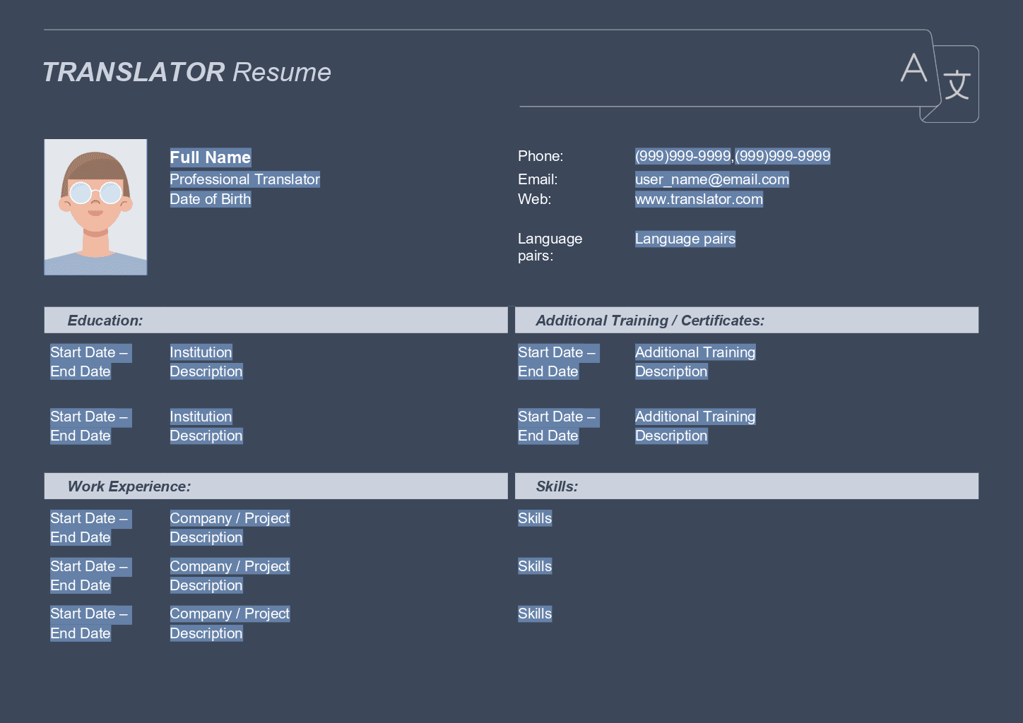 Translator resume 1