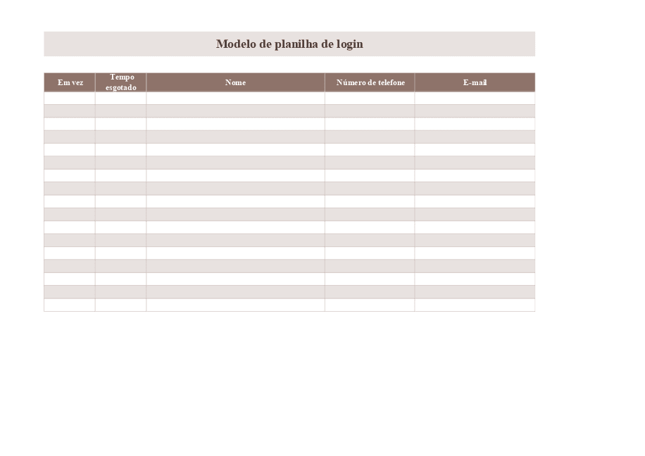 Lista de presença (planilha)