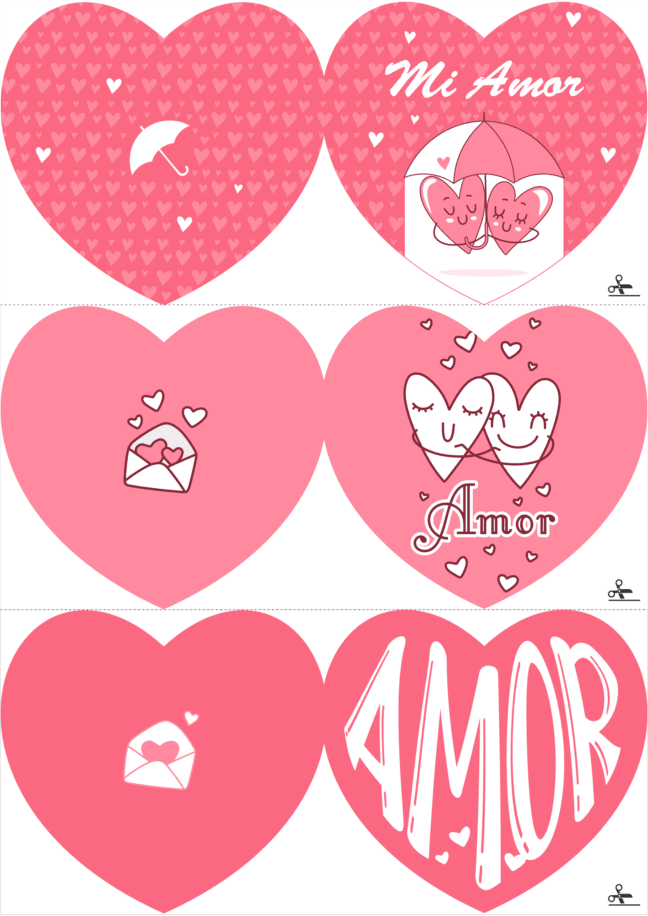 Plantilla de tarjeta de San Valentín en forma de corazón