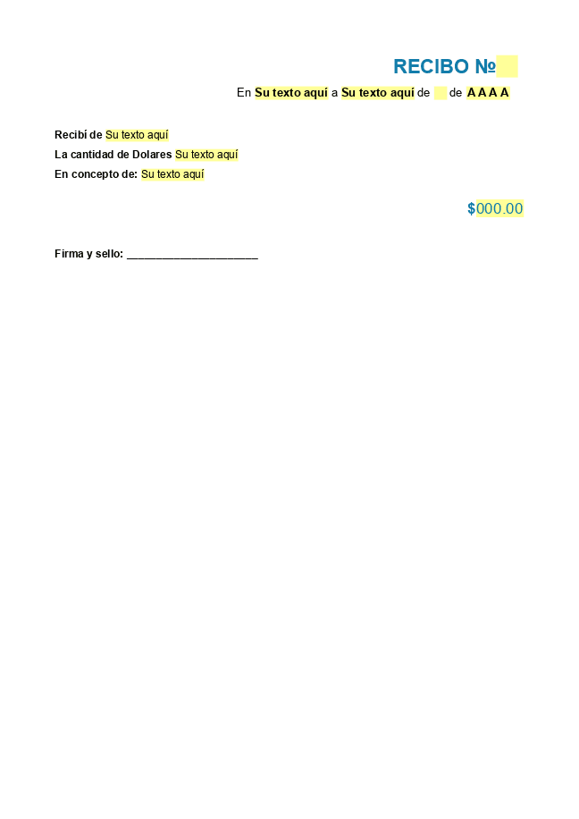 Formulario recibo