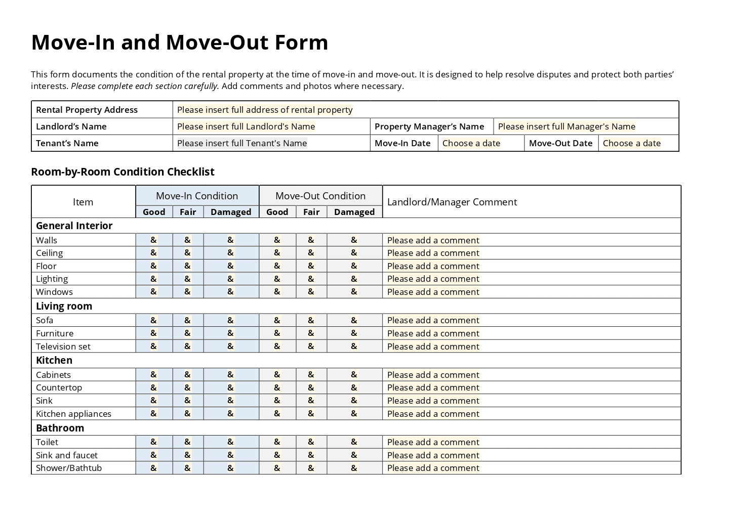 Move-and and Move-out Form 2