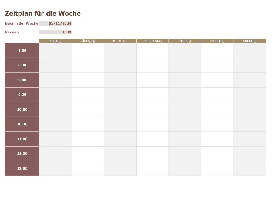 Zeitplan