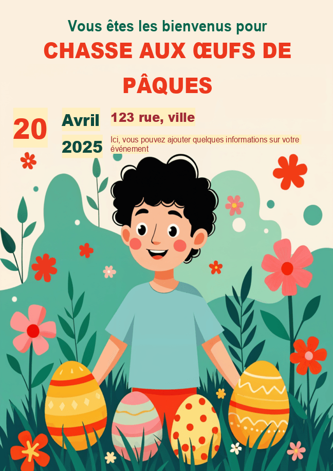 Invitation à la chasse aux œufs de Pâques