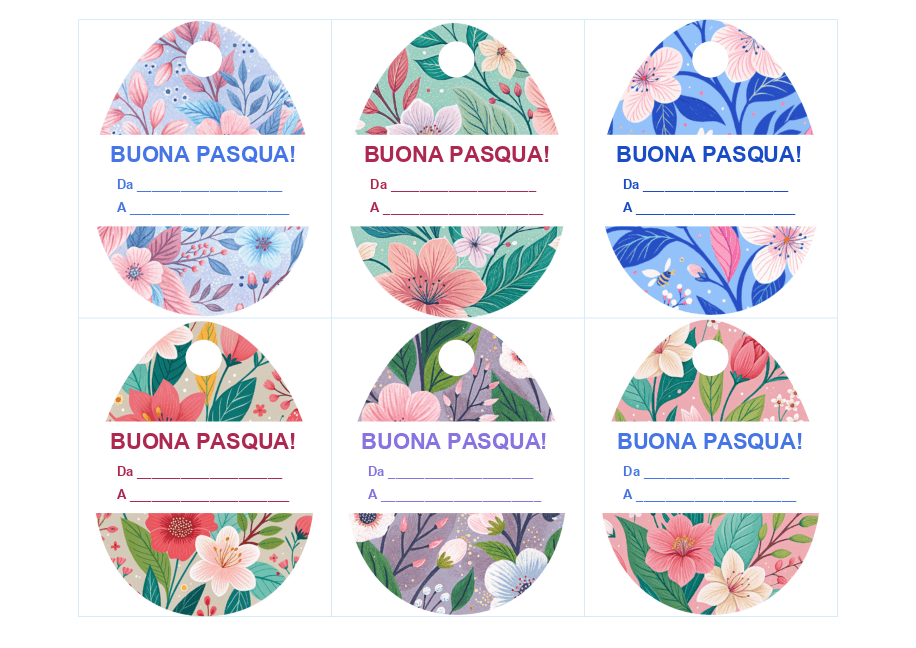 Targhette per regali di Pasqua 2