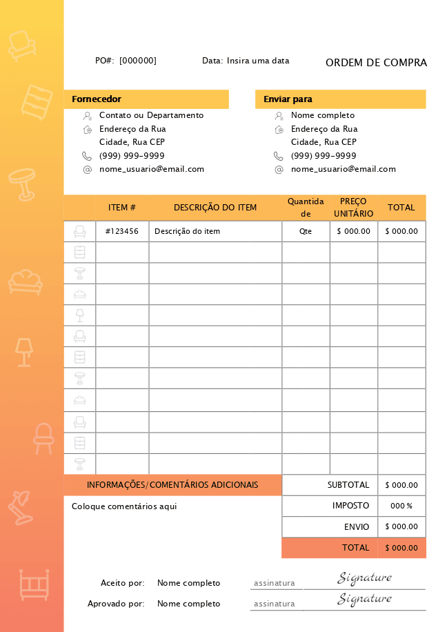 Ordem de compra (amarelo)