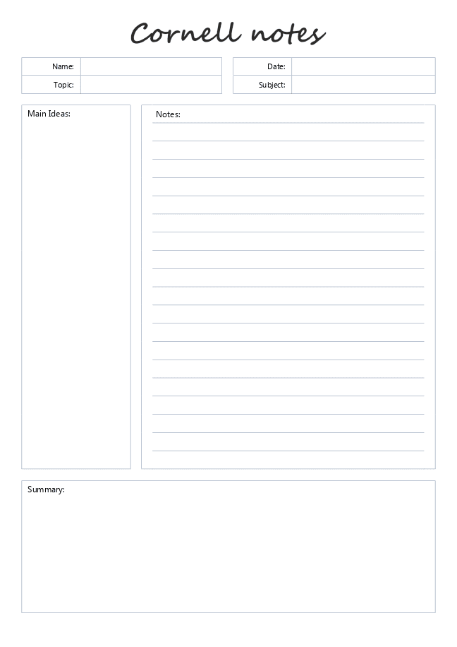 Cornell notes (minimal)