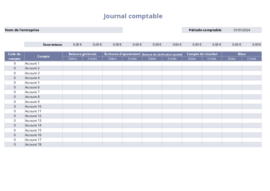 Journal comptable